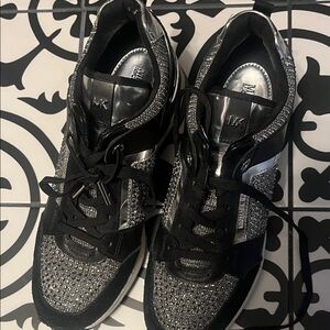 Michael Kors Glittery Black and Silver Sneakers